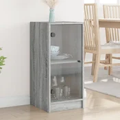 Bocni ormaric sa staklenim vratima boja hrasta 35x37x75,5 cm