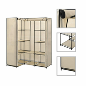 Greatstore Kotna garderobna omara 130x87x169 cm krem