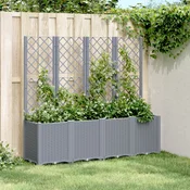 vidaXL vidaXL Cvetlično korito z oporno mrežo modro sivo 160x40x140 cm PP, (21113740)