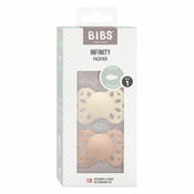 Bibs tolažilna duda - silikon Infinity s simetričnim cucljem 0-6 m 2/1 ivory/blush