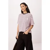 Trendyol Široka majica rosé/črna/bela