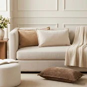vidaXL Prevleka za blazino 2 kos HOUTEN Taupe 40 x 80 cm
