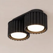 SOLLUX LIGHTING Stropna svetilka Aura 2, črna, z dvema kriloma, dolžina 21 cm, GX53 - Hodnik - Sodobni - Aluminij