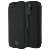 slomart Etui Mercedes MB Waves Leather za iPhone 16 Pro Max - črno