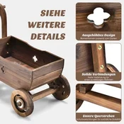Northix Lesen voziček za sajenje s kolesi, 68 x 38,5 x 53,5 cm