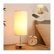 Brilagi - Stona lampa sa USB portom TABLON 1xE27/25W/230V hrast/bež/krem