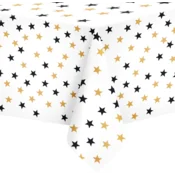 PartyPal Bel folijski prt z zvezdicami za rojstni dan 137x274cm
