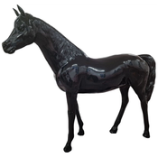 Casa Padrino luxury decorative sculpture horse black 220 x H. 195 cm - Huge garden sculpture - Life size sculpture - XXL decorative sculpture - XXL decorative animal figure - Animal figure