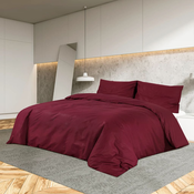 vidaXL Set posteljine za poplun Bordo 140x200 cm pamucni