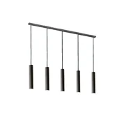 Argon Obesna svetilka Brenta, antracit, jeklo dolžina 110 cm 5 luči - Dnevna soba/jedilnica - Sodobni - antracitno brušeno - Kovina
