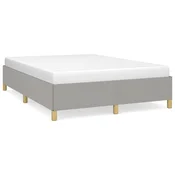 Vidaxl Posteljni okvir brez vzmetnice svetlo siv 140x190 cm blago