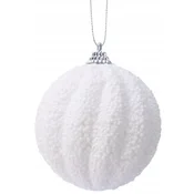 shumee Nezlomljiva kroglica z žlebovi za božično drevo, bela, 8 cm