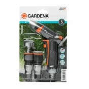 Brizgalka za vodo Gardena Premium je idealen pomočnik na vrtu. Ima 3 različne nastavitve curkov, vse od močnega curka za enostavno čiščenje do finega pršenja za zalivanje rastlin. Ob nakupu prejmete v