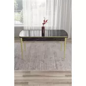 HANAH HOME Trpezarijski sto Nira Black Marble Gold