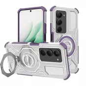 Hibridni ovitek Carbon Shield Pro za Xiaomi Redmi 15 4G/Redmi 15 5G - purple transparent