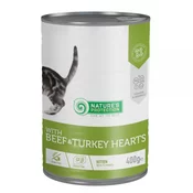 Natures Protection konzerva za macke - Beef&Turkey hearts 400g