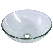SAPHO Eleganten Stekleni Umivalnik za Desko RIPPLE O42cm z Motivom - Transparenten Dizajn