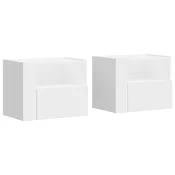 Vidaxl Stenska nočna omarica 2 kosa bela 45x30x35 cm