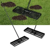 Northix Kovinske grablje za izravnavo trate z ergonomskim ročajem, 75x25 cm