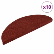 Vidaxl Preproge za stopnice samolepilne 10 kosov 56x17x3 cm bordo rdeče polkrožne