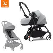 stokke yoyo3 otroški voziček 2v1 newborn pack 0+ stone (black frame)