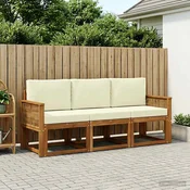 Set vanjskih sofa 3 pcs Prirodna i krem Poliester