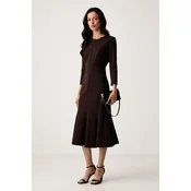 Luisa Spagnoli Cocktail obleka Ghedi 543829 Rjava A-Line Fit