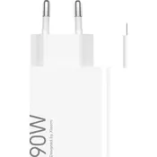 Xiaomi MDY-15-EK USB-A 90W potovalni polnilec + USB-C 6A podatkovni kabel bel (bulk)
