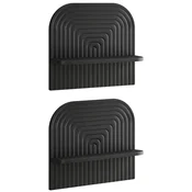 vidaXL Stenska polica 2 kos Črna 41 x 13.5 x 37.5 cm Inženirski les