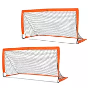 Homestar Set nogometnih golov zložljivi mini goli 183x90x90 cm oranžni