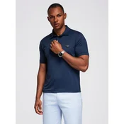 Ombre Stylish mens stretch fabric polo shirt - navy blue