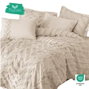 Cottonbox Luxusni komplet posteljnine s pregrinjalom 200x220 cm CRIMP - COTTON BOX, krem 100% bombaž Ranforce, rjuha 240x260 cm