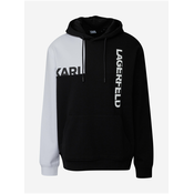 Mens white and black hooded sweatshirt KARL LAGERFELD - Men