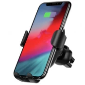 Auto držač za mobilni telefon sa bežičnim punjačem Gravity Sensor Car,10W, Crni
