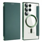 Torbica SmartMag Book s MagSafe tehnologijom i RFID novcanikom za Samsung Galaxy S24 Ultra - green