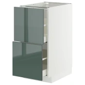 METOD / MAXIMERA Pod.element, 2fronta/2vis.fioke, bela/Kallarp tamna sivozelena visokog sjaja, 40x60 cm