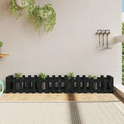 Povišena vrtna gredica crna 200x30x30 cm masivna borovina