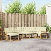 Set vanjskih sofa s jastukom 7 pcs Bijela i krem