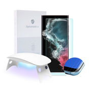 Premium zaščitno steklo Optishield Lux za Samsung Galaxy S22 Ultra in UV svetilka