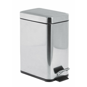 Pravokoten koš za kopalnico SIMPLE LINE, 5 l, polirano nerjaveče jeklo - Nerjaveče jeklo - 24 - Nerjaveče jeklo - Stojalo - Koš za odpadke s stopalko - Kvadratna - Aqualine - 140x305x250 mm - Koš, 5 litrov