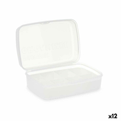 Kutija za Pospremanje s Poklopcem Bijela Providan Plastika 21,5 x 8,5 x 15 cm (12 kom.)