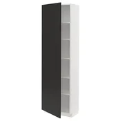 METOD Visoki element s policama, bela/Nickebo boja antracita, mat, 60x37x200 cm
