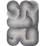 Casa Padrino luxury carpet gray/black/cream 160 x 230 cm - Rectangular wavier living room carpet - bedroom carpet - Luxury interior - Luxury quality