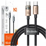 Mcdodo MCDODO USB-C KABEL ZA HITRO POLNJENJE USB TIPA C 5A 100W 1M LED ZLAT