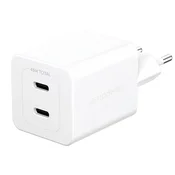 Potovalni adapter Grand Prix 2x USB-C, GaN, 45 W PD, Srebrno-bela, empower