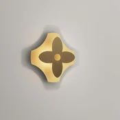 OLEV LED stenska svetilka ORNATO FLOWER, zlata/rjava, kovina 2.700 K - Dnevna soba/jedilnica - Dizajn - zlata, rjava - Aluminij