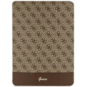 Etui Guess 4G Stripe Allover za iPad Pro 12.9 - rjav