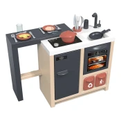 Kuchynka ostrovček Kitchen Island 360° Smoby obojstranná s otvárateľnou rúrou a úložným priestorom 23 doplnkov od 3 rokov SM312601