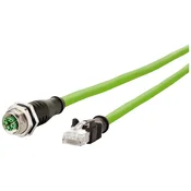 Metz Connect Metz Connect 142M2X25100 M12 omrežni kabel CAT6a S/FTP 10 m zelena PUR plašč, kislinsko odporen, odporen na ozon, UV odporen, primeren za verigo za sp, (20532958)