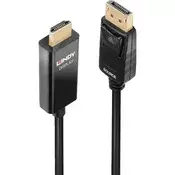 Lindy 40928 prilagodnik za video kabel 5 m DisplayPort HDMI Tip A (Standard) Crno